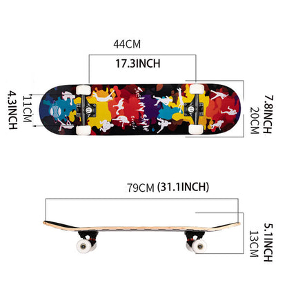 31inch 8 Layer Professional Skateboard Skateboards Wayzle 