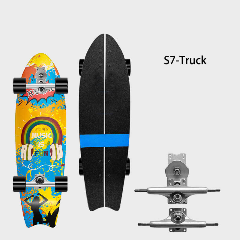 32 inch Land Surf Skateboard with Upgraded S7 truck Skateboards Wayzle Music 